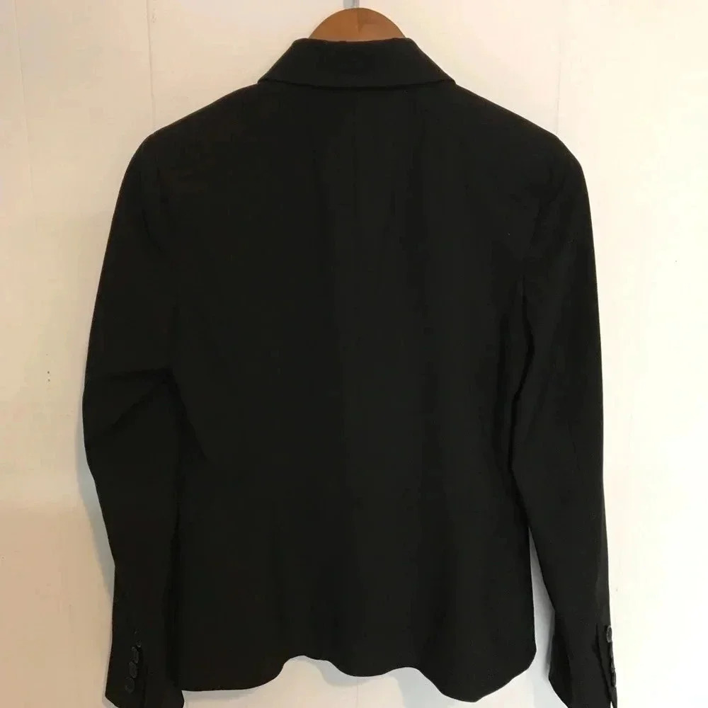 Liz Claiborne Blazer Jacket Womens 4 Black Button Front Career Office - Picture 3 of 7